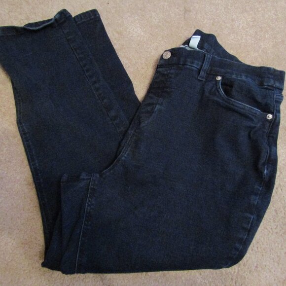 Denim & Co. Ankle Jeans Womens 20WP Dark Wash Straight Leg Basic Jean - Picture 1 of 4